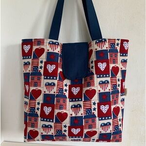 Americana Hearts Handmade Tote